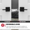 imageKwikset Casey Entry Door Handle with Lock and Key Secure Keyed Reversible Lever Exterior For Front Entrance and Bedrooms Satin Nickel  Pick Resistant Smartkey Rekey Security and MicrobanMatte Black