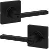 imageKwikset Casey Entry Door Handle with Lock and Key Secure Keyed Reversible Lever Exterior For Front Entrance and Bedrooms Satin Nickel  Pick Resistant Smartkey Rekey Security and MicrobanMatte Black