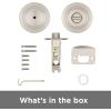 imageKwikset Cove Interior Passage Door Knob Handle For Closet and Hallway Doors NonLocking Doorknob Venetian BronzeSatin Nickel
