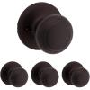 imageKwikset Cove Interior Passage Door Knob Handle For Closet and Hallway Doors NonLocking Doorknob Venetian BronzeVenetian Bronze