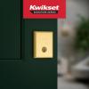 imageKwikset Crosstown Deadbolt Lock Matte Black Rectangular Exterior Keyed Front Entry DoorSatin Brass