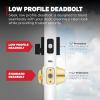 imageKwikset Downtown Deadbolt Lock Matte Black Square Exterior Keyed Front Entry Door Pick Resistant SmartKey Rekey Security Single Cylinder Dead Bolt with Microban ProtectionMatte Black