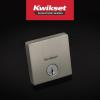 imageKwikset Downtown Deadbolt Lock Matte Black Square Exterior Keyed Front Entry Door Pick Resistant SmartKey Rekey Security Single Cylinder Dead Bolt with Microban ProtectionSatin Nickel
