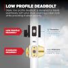 imageKwikset Downtown Deadbolt Lock Matte Black Square Exterior Keyed Front Entry Door Pick Resistant SmartKey Rekey Security Single Cylinder Dead Bolt with Microban ProtectionVenetian Bronze