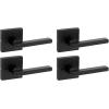imageKwikset Halifax Entry Door Handle with Lock and Key Secure Keyed Reversible Lever Exterior For Front Entrance and Bedrooms Matte Black Pick Resistant Smartkey Rekey Security and MicrobanMatte Black