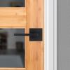 imageKwikset Halifax Entry Door Handle with Lock and Key Secure Keyed Reversible Lever Exterior For Front Entrance and Bedrooms Matte Black Pick Resistant Smartkey Rekey Security and MicrobanMatte Black