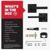 imageKwikset Halifax Entry Door Handle with Lock and Key Secure Keyed Reversible Lever Exterior For Front Entrance and Bedrooms Matte Black Pick Resistant Smartkey Rekey Security and MicrobanMatte Black