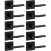 imageKwikset Halifax Entry Door Handle with Lock and Key Secure Keyed Reversible Lever Exterior For Front Entrance and Bedrooms Matte Black Pick Resistant Smartkey Rekey Security and MicrobanMatte Black