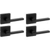 imageKwikset Halifax Entry Door Handle with Lock and Key Secure Keyed Reversible Lever Exterior For Front Entrance and Bedrooms Matte Black Pick Resistant Smartkey Rekey Security and MicrobanMatte Black