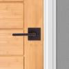 imageKwikset Halifax Entry Door Handle with Lock and Key Secure Keyed Reversible Lever Exterior For Front Entrance and Bedrooms Matte Black Pick Resistant Smartkey Rekey Security and MicrobanVenetian Bronze