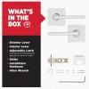 imageKwikset Halifax Entry Door Handle with Lock and Key Secure Keyed Reversible Lever Exterior For Front Entrance and Bedrooms Matte Black Pick Resistant Smartkey Rekey Security and MicrobanPolished Chrome