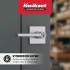 imageKwikset Halifax Entry Door Handle with Lock and Key Secure Keyed Reversible Lever Exterior For Front Entrance and Bedrooms Matte Black Pick Resistant Smartkey Rekey Security and MicrobanSatin Chrome