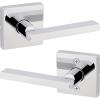 imageKwikset Halifax Entry Door Handle with Lock and Key Secure Keyed Reversible Lever Exterior For Front Entrance and Bedrooms Matte Black Pick Resistant Smartkey Rekey Security and MicrobanPolished Chrome