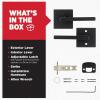 imageKwikset Halifax Entry Door Handle with Lock and Key Secure Keyed Reversible Lever Exterior For Front Entrance and Bedrooms Matte Black Pick Resistant Smartkey Rekey Security and MicrobanMatte Black