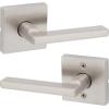 imageKwikset Halifax Entry Door Handle with Lock and Key Secure Keyed Reversible Lever Exterior For Front Entrance and Bedrooms Matte Black Pick Resistant Smartkey Rekey Security and MicrobanSatin Nickel