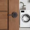 imageKwikset Halifax Entry Door Handle with Lock and Key Secure Keyed Reversible Lever Exterior for Front Entrance and Bedrooms Satin Brass Pick Resistant Smartkey Rekey Security and MicrobanVenetian Bronze