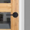 imageKwikset Halifax Entry Door Handle with Lock and Key Secure Keyed Reversible Lever Exterior for Front Entrance and Bedrooms Satin Brass Pick Resistant Smartkey Rekey Security and MicrobanMatte Black
