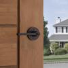imageKwikset Halifax Entry Door Handle with Lock and Key Secure Keyed Reversible Lever Exterior for Front Entrance and Bedrooms Satin Brass Pick Resistant Smartkey Rekey Security and MicrobanVenetian Bronze