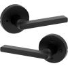 imageKwikset Halifax Entry Door Handle with Lock and Key Secure Keyed Reversible Lever Exterior for Front Entrance and Bedrooms Satin Brass Pick Resistant Smartkey Rekey Security and MicrobanMatte Black