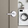 imageKwikset Halifax Entry Door Handle with Lock and Key Secure Keyed Reversible Lever Exterior for Front Entrance and Bedrooms Satin Brass Pick Resistant Smartkey Rekey Security and MicrobanPolished Chrome