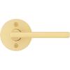 imageKwikset Halifax Entry Door Handle with Lock and Key Secure Keyed Reversible Lever Exterior for Front Entrance and Bedrooms Satin Brass Pick Resistant Smartkey Rekey Security and MicrobanSatin Brass