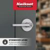 imageKwikset Halifax Entry Door Handle with Lock and Key Secure Keyed Reversible Lever Exterior for Front Entrance and Bedrooms Satin Brass Pick Resistant Smartkey Rekey Security and MicrobanSatin Chrome