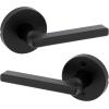 imageKwikset Halifax Entry Door Handle with Lock and Key Secure Keyed Reversible Lever Exterior for Front Entrance and Bedrooms Satin Brass Pick Resistant Smartkey Rekey Security and MicrobanMatte Black