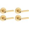 imageKwikset Halifax Entry Door Handle with Lock and Key Secure Keyed Reversible Lever Exterior for Front Entrance and Bedrooms Satin Brass Pick Resistant Smartkey Rekey Security and MicrobanSatin Brass