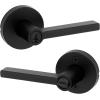 imageKwikset Halifax Entry Door Handle with Lock and Key Secure Keyed Reversible Lever Exterior for Front Entrance and Bedrooms Satin Brass Pick Resistant Smartkey Rekey Security and MicrobanMatte Black