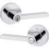 imageKwikset Halifax Entry Door Handle with Lock and Key Secure Keyed Reversible Lever Exterior for Front Entrance and Bedrooms Satin Brass Pick Resistant Smartkey Rekey Security and MicrobanPolished Chrome