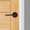 imageKwikset Halifax Entry Door Handle with Lock and Key Secure Keyed Reversible Lever Exterior for Front Entrance and Bedrooms Satin Brass Pick Resistant Smartkey Rekey Security and MicrobanVenetian Bronze