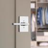 imageKwikset Halifax Interior Privacy Door Handle with Lock Door Lever For Bathroom and Bedroom Matte Black Reversible Keyless Push Button Lock Door Lever with Microban ProtectionPolished Chrome