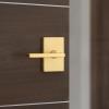 imageKwikset Halifax Interior Privacy Door Handle with Lock Door Lever For Bathroom and Bedroom Matte Black Reversible Keyless Push Button Lock Door Lever with Microban ProtectionSatin Brass