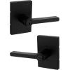 imageKwikset Halifax Interior Privacy Door Handle with Lock Door Lever For Bathroom and Bedroom Matte Black Reversible Keyless Push Button Lock Door Lever with Microban ProtectionMatte Black