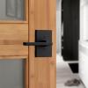 imageKwikset Halifax Interior Privacy Door Handle with Lock Door Lever For Bathroom and Bedroom Matte Black Reversible Keyless Push Button Lock Door Lever with Microban ProtectionMatte Black