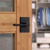 imageKwikset Halifax Interior Privacy Door Handle with Lock Door Lever For Bathroom and Bedroom Matte Black Reversible Keyless Push Button Lock Door Lever with Microban ProtectionMatte Black