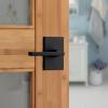 imageKwikset Halifax Interior Privacy Door Handle with Lock Door Lever For Bathroom and Bedroom Matte Black Reversible Keyless Push Button Lock Door Lever with Microban ProtectionMatte Black