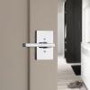imageKwikset Halifax Interior Privacy Door Handle with Lock Door Lever For Bathroom and Bedroom Matte Black Reversible Keyless Push Button Lock Door Lever with Microban ProtectionPolished Chrome