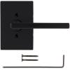 imageKwikset Halifax Interior Privacy Door Handle with Lock Door Lever For Bathroom and Bedroom Matte Black Reversible Keyless Push Button Lock Door Lever with Microban ProtectionMatte Black