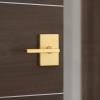 imageKwikset Halifax Interior Privacy Door Handle with Lock Door Lever For Bathroom and Bedroom Matte Black Reversible Keyless Push Button Lock Door Lever with Microban ProtectionSatin Brass