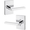 imageKwikset Halifax Interior Privacy Door Handle with Lock Door Lever For Bathroom and Bedroom Matte Black Reversible Keyless Push Button Lock Door Lever with Microban ProtectionPolished Chrome