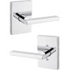 imageKwikset Halifax Interior Privacy Door Handle with Lock Door Lever For Bathroom and Bedroom Matte Black Reversible Keyless Push Button Lock Door Lever with Microban ProtectionPolished Chrome