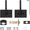 imageKwikset Halifax Interior Privacy Door Handle with Lock Door Lever For Bathroom and Bedroom Matte Black Reversible Keyless Push Button Lock Door Lever with Microban ProtectionMatte Black