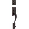 imageKwikset Hawthorne Front Door Lock Handle and Deadbolt Set Entry Handleset Exterior with Interior Door Knob Venetian Bronze Pick Resistant SmartKey Rekey Deadbolt Security with Microban ProtectionVenetian Bronze
