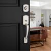 imageKwikset Henley Front Door Lock Handle and Deadbolt Set Entry Handleset Exterior with Interior Reversible Lever Matte Black Pick Resistant SmartKey Rekey Deadbolt Security with Microban ProtectionSatin Nickel
