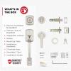 imageKwikset Henley Front Door Lock Handle and Deadbolt Set Entry Handleset Exterior with Interior Reversible Lever Matte Black Pick Resistant SmartKey Rekey Deadbolt Security with Microban ProtectionSatin Nickel