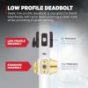 imageKwikset Hometown Deadbolt Lock Satin Brass Round Exterior Keyed Front Entry Door Pick Resistant SmartKey Rekey Security Single Cylinder Dead Bolt Door Lock with Microban ProtectionVenetian Bronze