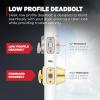 imageKwikset Hometown Deadbolt Lock Satin Brass Round Exterior Keyed Front Entry Door Pick Resistant SmartKey Rekey Security Single Cylinder Dead Bolt Door Lock with Microban ProtectionSatin Nickel