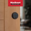 imageKwikset Hometown Deadbolt Lock Satin Brass Round Exterior Keyed Front Entry Door Pick Resistant SmartKey Rekey Security Single Cylinder Dead Bolt Door Lock with Microban ProtectionMatte Black