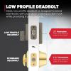 imageKwikset Midtown Deadbolt Lock Polished Chrome Modern Exterior Keyed Front Entry Door Pick Resistant SmartKey Rekey Security Single Cylinder Dead BoltMatte Black